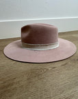 Brixton 100% Wool Felt Light Pink Wide Brim Rancher Style Hat