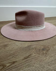 Brixton 100% Wool Felt Light Pink Wide Brim Rancher Style Hat