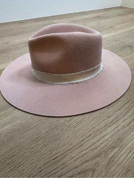 Brixton 100% Wool Felt Light Pink Wide Brim Rancher Style Hat