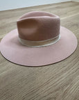Brixton 100% Wool Felt Light Pink Wide Brim Rancher Style Hat
