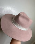 Brixton 100% Wool Felt Light Pink Wide Brim Rancher Style Hat