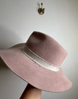 Brixton 100% Wool Felt Light Pink Wide Brim Rancher Style Hat