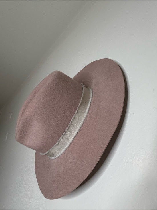 Brixton 100% Wool Felt Light Pink Wide Brim Rancher Style Hat