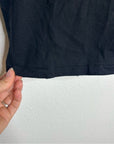 AMO 100% Cotton Black Short Sleeve Classic Distressed Hem T - Shirt