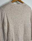 Theory Wool Cashmere Neutral Cable Knit Cream Cropped Sweater