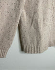 Theory Wool Cashmere Neutral Cable Knit Cream Cropped Sweater