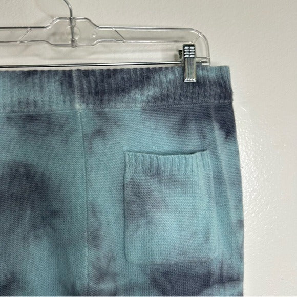 Unsubscribed 100% Cashmere Blue Tie Dye Jogger Sweater Pant Relaxed Fit