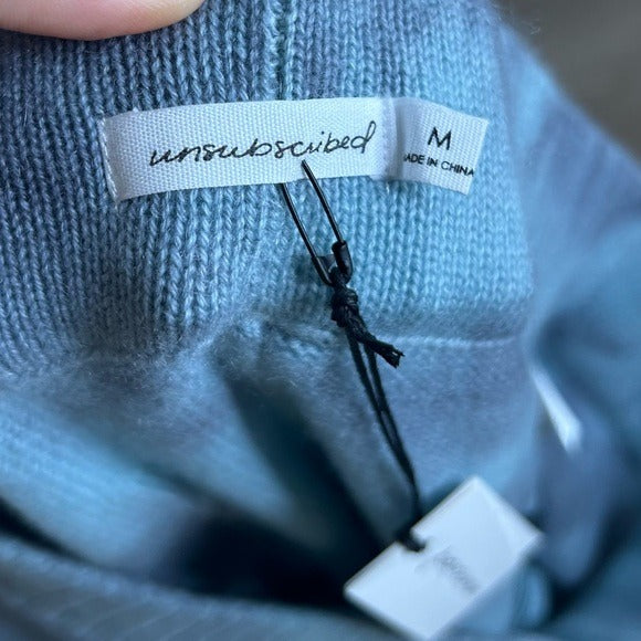 Unsubscribed 100% Cashmere Blue Tie Dye Jogger Sweater Pant Relaxed Fit