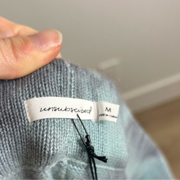 Unsubscribed 100% Cashmere Blue Tie Dye Jogger Sweater Pant Relaxed Fit