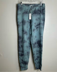 Unsubscribed 100% Cashmere Blue Tie Dye Jogger Sweater Pant Relaxed Fit