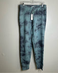 Unsubscribed 100% Cashmere Blue Tie Dye Jogger Sweater Pant Relaxed Fit