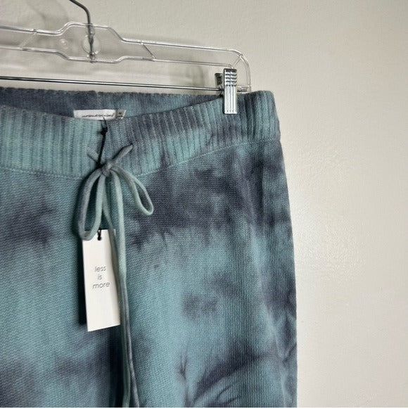 Unsubscribed 100% Cashmere Blue Tie Dye Jogger Sweater Pant Relaxed Fit