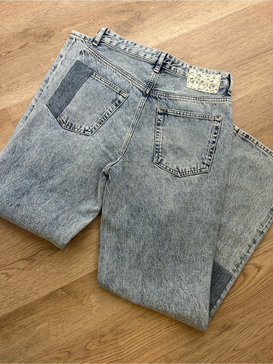 Ag Adriano Goldschmied AG 100% Cotton Denim Clove Patched Two Tone Relaxed Vintage Straight Leg Jean - Denim