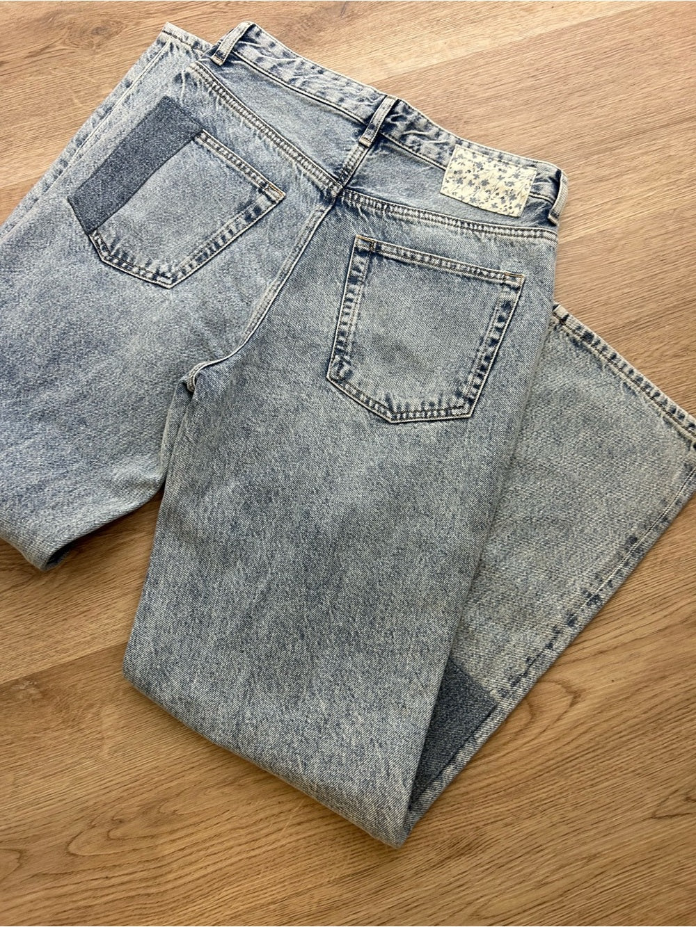 Ag Adriano Goldschmied AG 100% Cotton Denim Clove Patched Two Tone Relaxed Vintage Straight Leg Jean - Denim