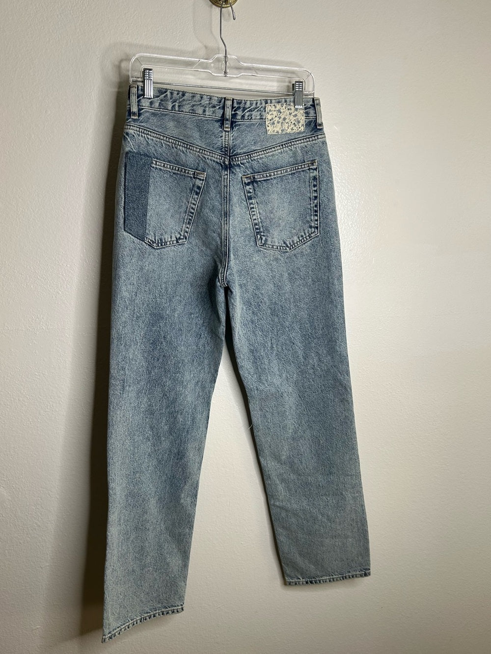 AG 100% Cotton Denim Clove Patched Two Tone Relaxed Vintage Straight Leg Jean