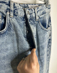 AG 100% Cotton Denim Clove Patched Two Tone Relaxed Vintage Straight Leg Jean