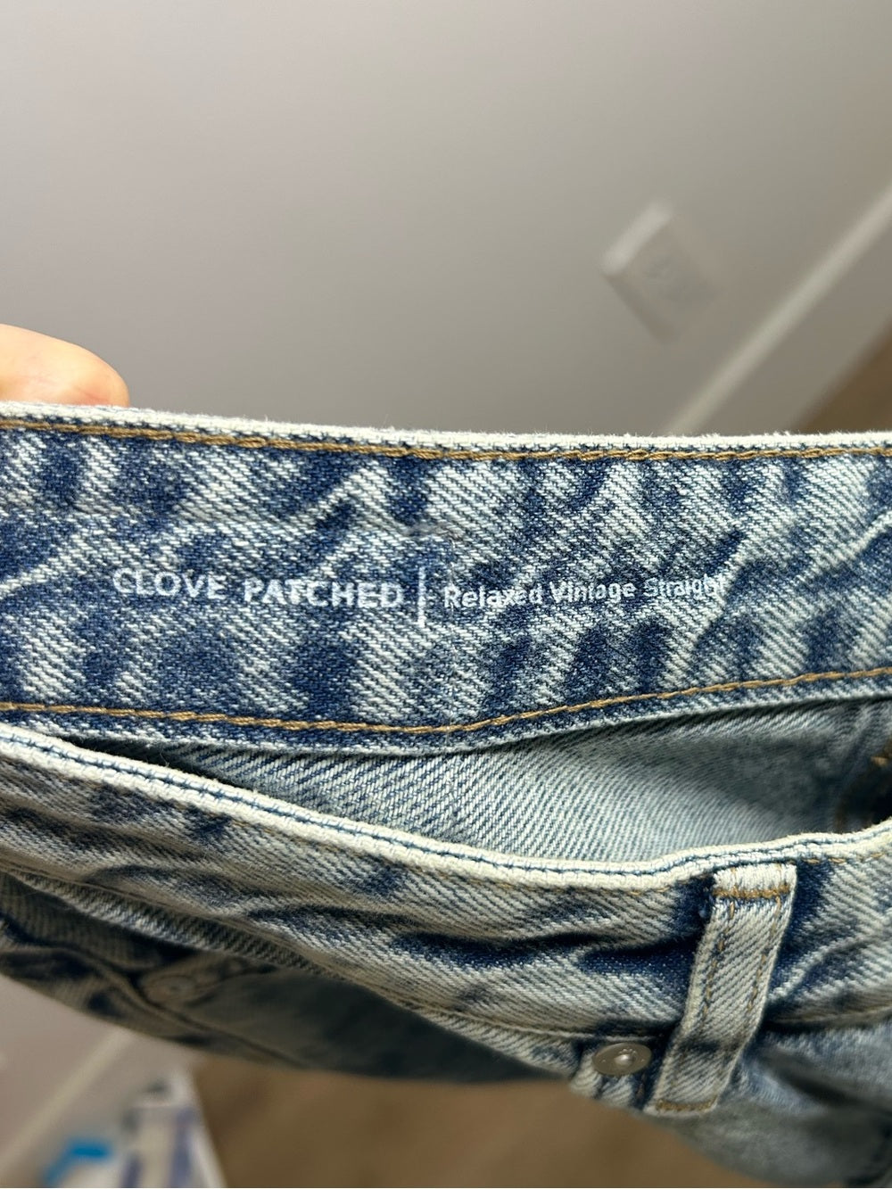 AG 100% Cotton Denim Clove Patched Two Tone Relaxed Vintage Straight Leg Jean
