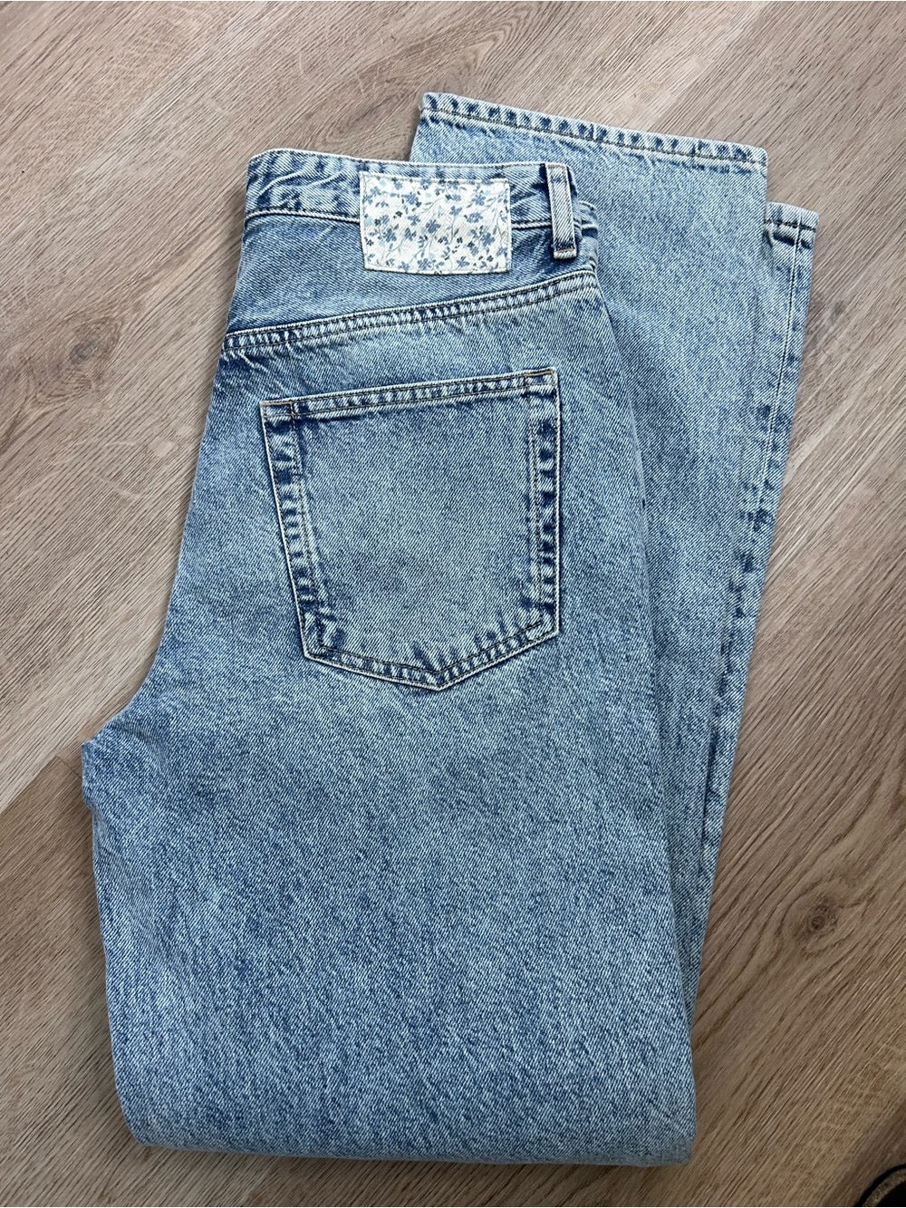 Ag Adriano Goldschmied AG 100% Cotton Denim Clove Patched Two Tone Relaxed Vintage Straight Leg Jean - Denim