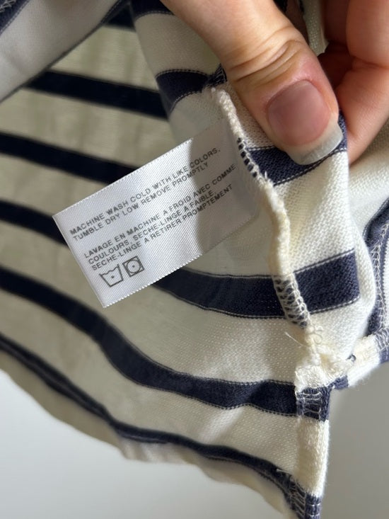 AG 100% Cotton Blue Striped Two Tone T - Shirt