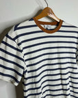 AG 100% Cotton Blue Striped Two Tone T - Shirt