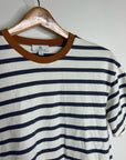 AG 100% Cotton Blue Striped Two Tone T - Shirt