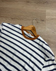 AG 100% Cotton Blue Striped Two Tone T - Shirt
