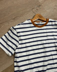 AG 100% Cotton Blue Striped Two Tone T - Shirt