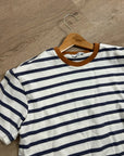 AG 100% Cotton Blue Striped Two Tone T - Shirt