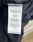 Nation LA 100% Pima Cotton Black Cinched T- Shirt Short Sleeve Midi Dress
