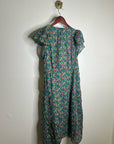 Trovata 100% Cotton Kristi Tiered Floral Button Down Short Sleeve Midi Dress