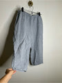 Eileen Fisher 100% Organic Linen Light Blue Capri Cropped Straight Leg Pant