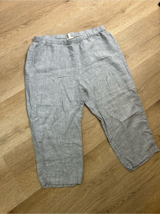Eileen Fisher Eileen Fisher 100% Organic Linen Light Blue Capri Cropped Straight Leg Pant - Linen