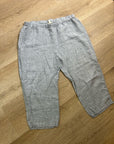 Eileen Fisher 100% Organic Linen Light Blue Capri Cropped Straight Leg Pant