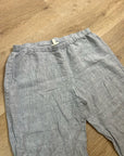 Eileen Fisher 100% Organic Linen Light Blue Capri Cropped Straight Leg Pant