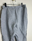 Eileen Fisher 100% Organic Linen Light Blue Capri Cropped Straight Leg Pant