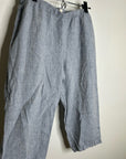 Eileen Fisher 100% Organic Linen Light Blue Capri Cropped Straight Leg Pant
