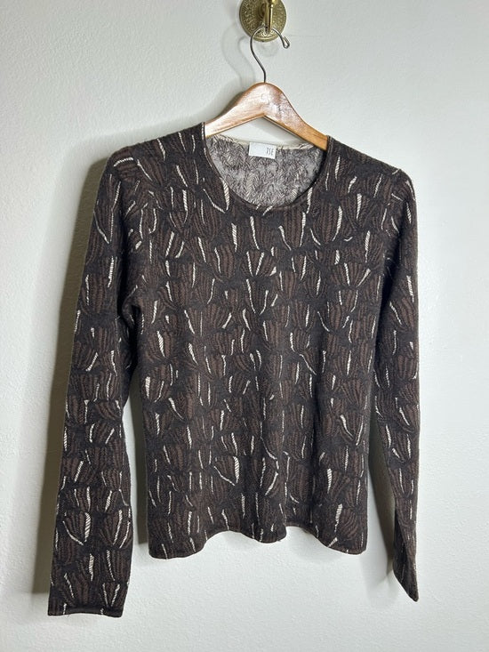 TSE TSE 100% Cashmere Brown Neutral Textured Stitch Pullover Sweater - Cashmere