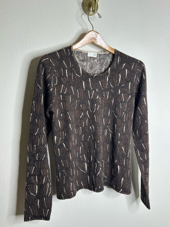 TSE TSE 100% Cashmere Brown Neutral Textured Stitch Pullover Sweater - Cashmere