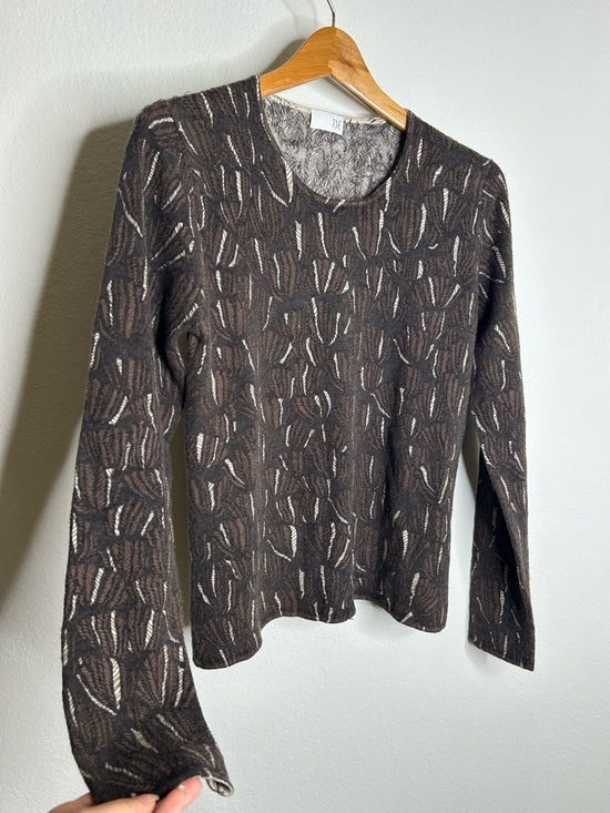 TSE TSE 100% Cashmere Brown Neutral Textured Stitch Pullover Sweater - Cashmere