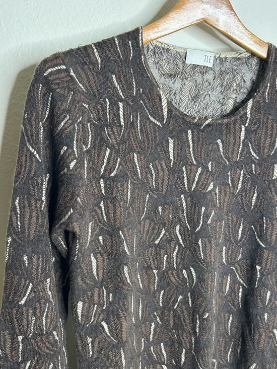 TSE TSE 100% Cashmere Brown Neutral Textured Stitch Pullover Sweater - Cashmere