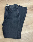 AGOLDE 100% Cotton Denim Fen High Rise Relaxed Tapered Leg Black Jean
