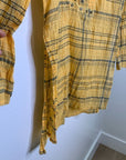 Anthropologie Pilcro 100% Cotton Crinkle Gauze Plaid Long Tunic Top