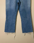 Moussy 100% Cotton High Waisted Cropped Raw Hem Jean