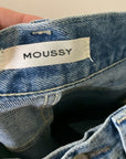 Moussy 100% Cotton High Waisted Cropped Raw Hem Jean