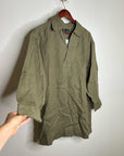 J. Crew 100% Linen Popover Long Sleeve Mini Dress in Army Green
