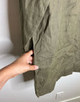 J. Crew 100% Linen Popover Long Sleeve Mini Dress in Army Green