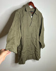 J. Crew 100% Linen Popover Long Sleeve Mini Dress in Army Green
