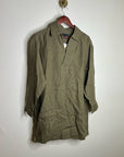 J. Crew 100% Linen Popover Long Sleeve Mini Dress in Army Green