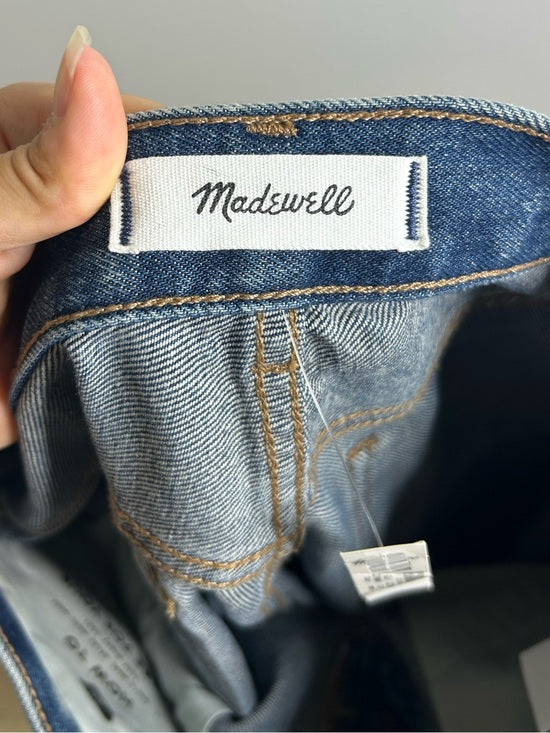 Madewell 100% Cotton Dean Easy Straight Leg Rigid Jean in Greendale Wash