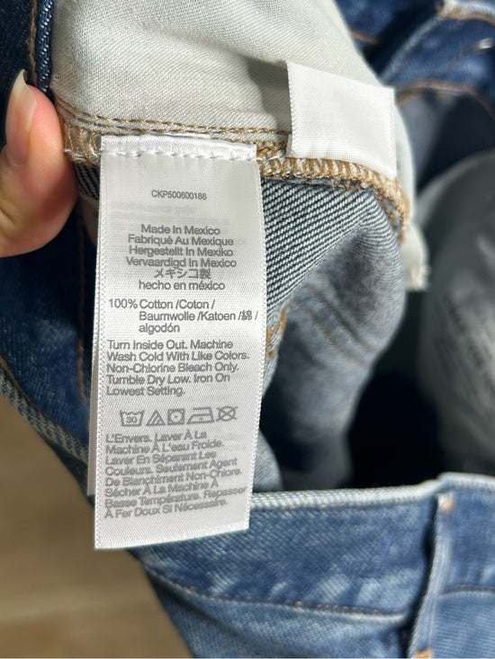 Madewell 100% Cotton Dean Easy Straight Leg Rigid Jean in Greendale Wash